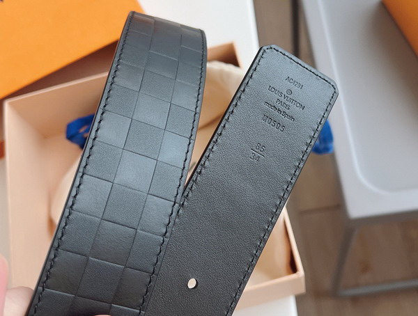 LV Pyramide 40mm Belt in Black Damier Leather Replica