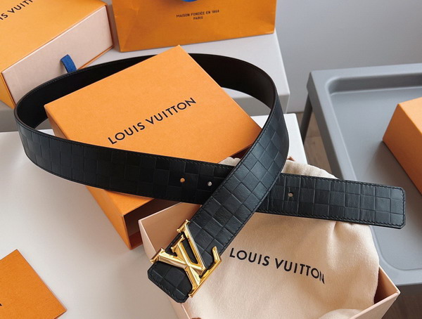 LV Pyramide 40mm Belt in Black Damier Leather Replica