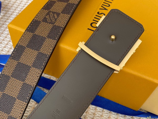 LV Pyramide Flower 40mm Reversible Belt Damier Ebene Canvas Replica