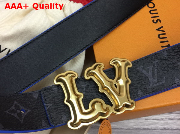 LV Ranch 40mm Reversible Belt in Monogram Eclipse Canvas Replica