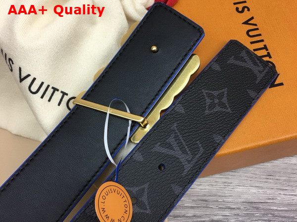 LV Ranch 40mm Reversible Belt in Monogram Eclipse Canvas Replica