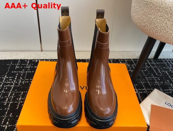 LV Record Chelsea Boot in Cognac Glazed Calf Leather Replica