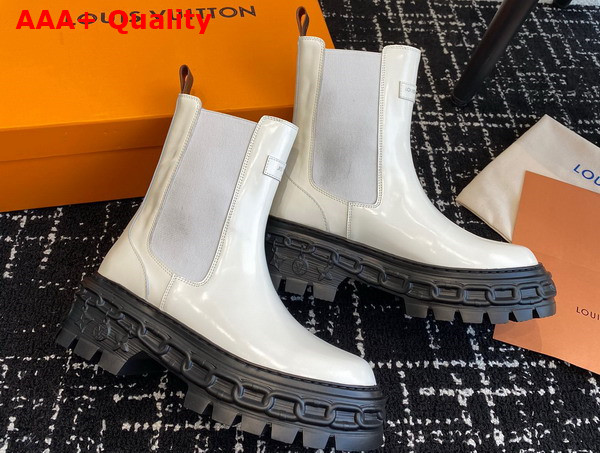 LV Record Chelsea Boot in White Glazed Calf Leather Replica