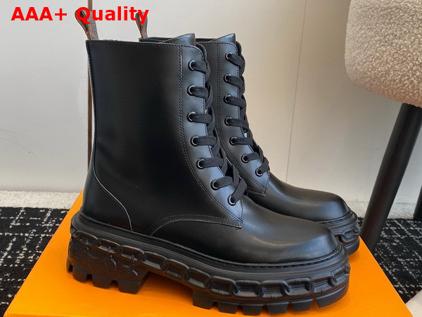 LV Record Ranger Boot in Black Glazed Calf Leather 1AC9H0 Replica