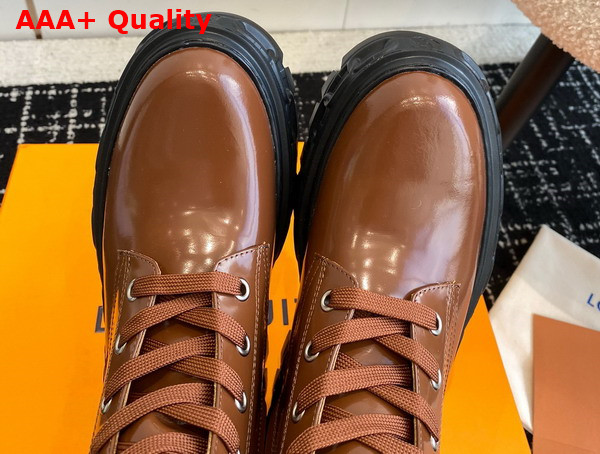 LV Record Ranger Boot in Cognac Glazed Calf Leather Replica