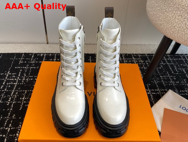 LV Record Ranger Boot in White Glazed Calf Leather Replica