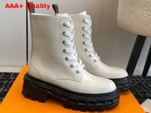 LV Record Ranger Boot in White Glazed Calf Leather Replica