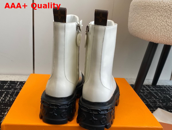 LV Record Ranger Boot in White Glazed Calf Leather Replica