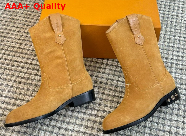 LV Rider Boot in Beige Suede Calf Leather 1AD7PH Replica