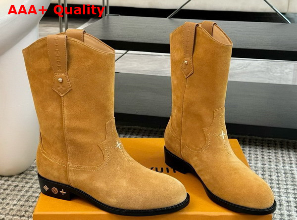 LV Rider Boot in Beige Suede Calf Leather 1AD7PH Replica