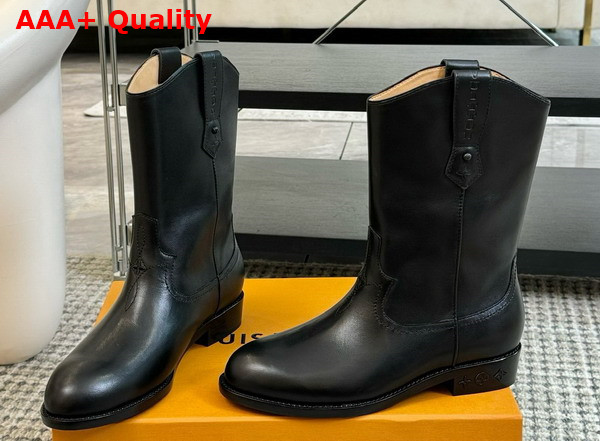 LV Rider Boot in Black Calf Leather 1AD7HZ Replica