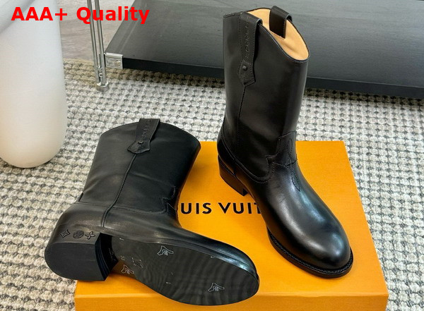 LV Rider Boot in Black Calf Leather 1AD7HZ Replica