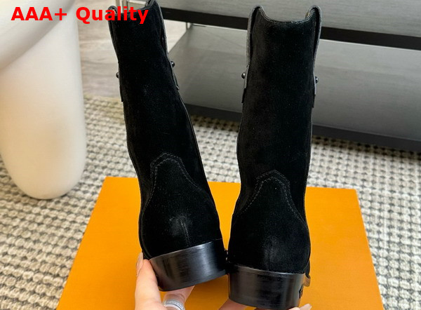 LV Rider Boot in Black Suede Calf Leather 1AD7P2 Replica