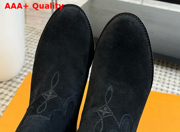 LV Rider Boot in Black Suede Calf Leather 1AD7P2 Replica