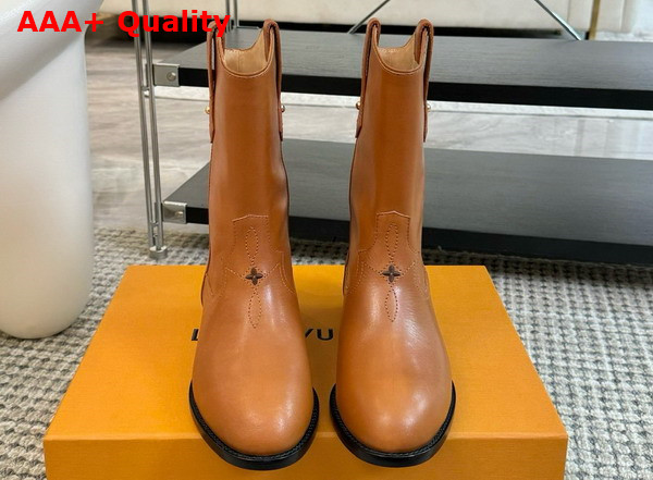 LV Rider Boot in Cognac Calf Leather Replica