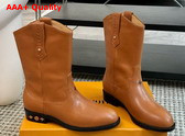 LV Rider Boot in Cognac Calf Leather Replica