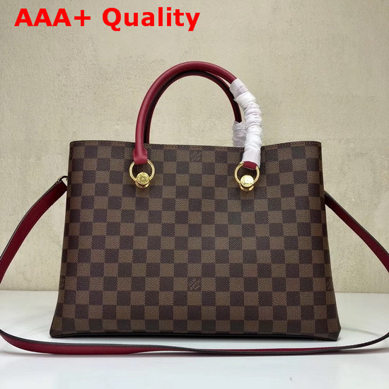 LV Riverside Damier Ebene Canvas Lie De Vin N40052 Replica