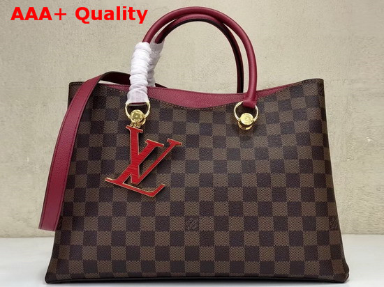 LV Riverside Damier Ebene Canvas Lie De Vin N40052 Replica