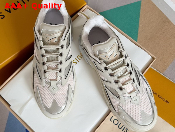 LV Runner Tatic Sneaker in Beige Metallic Canvas and Mesh 1AARK0 Replica