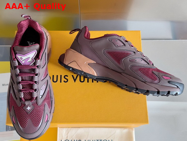 LV Runner Tatic Sneaker in Bordeaux Metallic Canvas and Mesh 1AARKH Replica