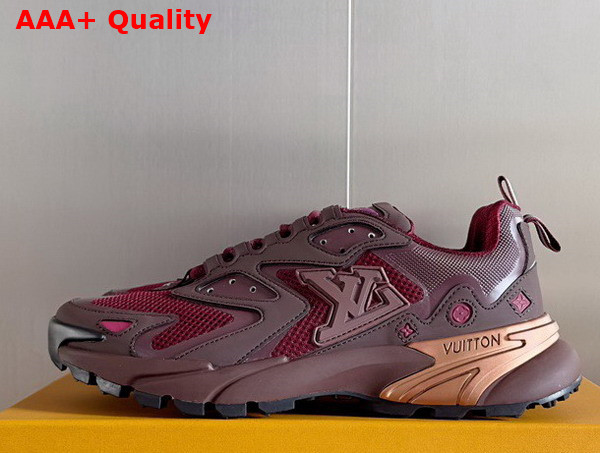 LV Runner Tatic Sneaker in Bordeaux Metallic Canvas and Mesh 1AARKH Replica