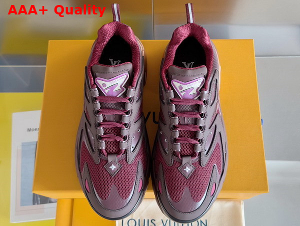 LV Runner Tatic Sneaker in Bordeaux Metallic Canvas and Mesh 1AARKH Replica