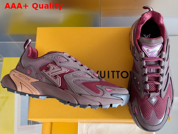 LV Runner Tatic Sneaker in Bordeaux Metallic Canvas and Mesh 1AARKH Replica