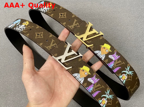 LV Shape 40mm Reversible Belt Brown Monogram Canvas MP291Q Replica