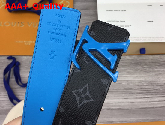 LV Shape 40mm Reversible Belt Monogram Eclipse Blue MP251V Replica