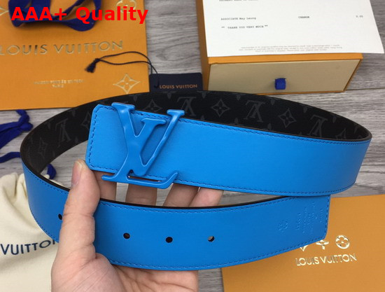 LV Shape 40mm Reversible Belt Monogram Eclipse Blue MP251V Replica