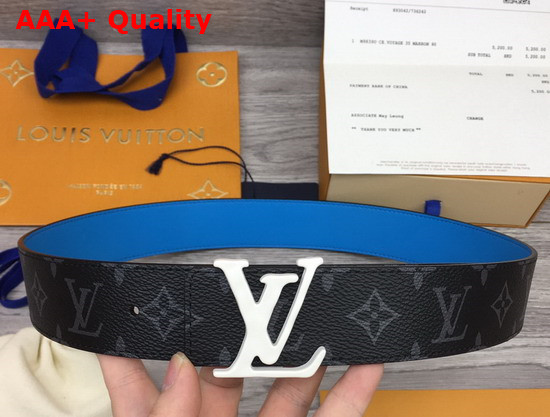 LV Shape 40mm Reversible Belt Monogram Eclipse Blue MP251V Replica