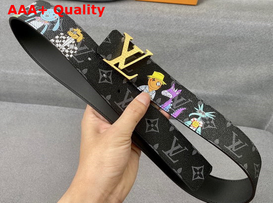 LV Shape 40mm Reversible Belt Monogram Eclipse Canvas and Calf Leather Replica