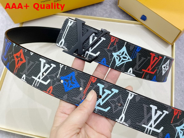 LV Shape 40mm Reversible Belt Multicoloured LV Graffiti Monogram Canvas M0637V Replica