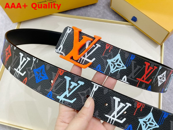 LV Shape 40mm Reversible Belt Multicoloured LV Graffiti Monogram Canvas M0637V Replica