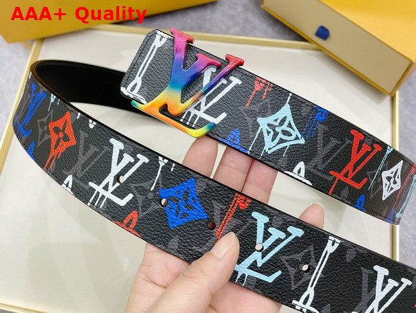 LV Shape 40mm Reversible Belt Multicoloured LV Graffiti Monogram Canvas M0637V Replica