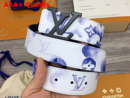 LV Shape 40mm Reversible Belt Watercolor Blue Monogram Canvas Strap M0358V Replica