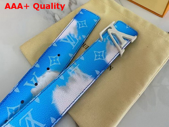 LV Shape 40mm Reversible Clouds Belt White and Blue MP261V Replica