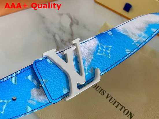 LV Shape 40mm Reversible Clouds Belt White and Blue MP261V Replica