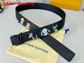 LV Shape 40mm Reversible Taurillon Puppets Belt Black MP293S Replica