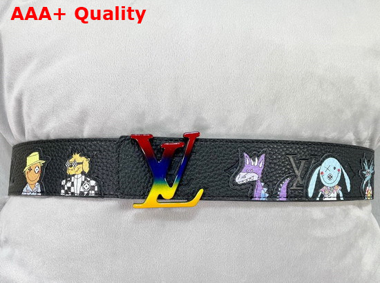 LV Shape 40mm Reversible Taurillon Puppets Belt Black MP293S Replica