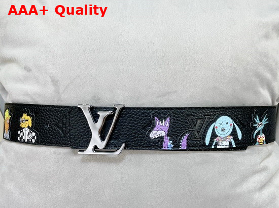 LV Shape 40mm Reversible Taurillon Puppets Belt Black MP293S Replica