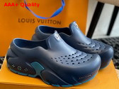 LV Shark Clog in Navy Blue EVA Rubber 1ABSNJ Replica