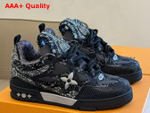 LV Skate Sneaker Black Swarovski Crystals and Monogram Denim 1ABMHV Replica