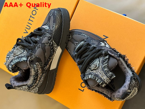 LV Skate Sneaker Black Swarovski Crystals and Monogram Denim 1ABMHV Replica