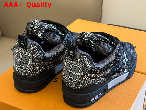 LV Skate Sneaker Black Swarovski Crystals and Monogram Denim 1ABMHV Replica