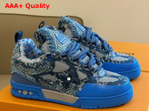 LV Skate Sneaker Blue Swarovski Crystals and Monogram Denim 1ABMHB Replica