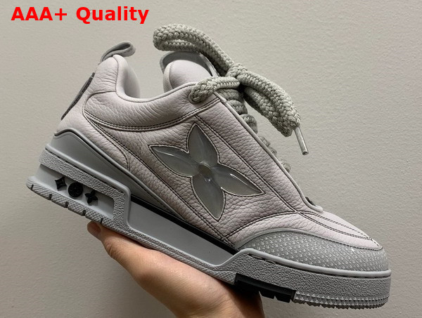 LV Skate Sneaker Grey Grained Calf Leather 1ABZ5V Replica