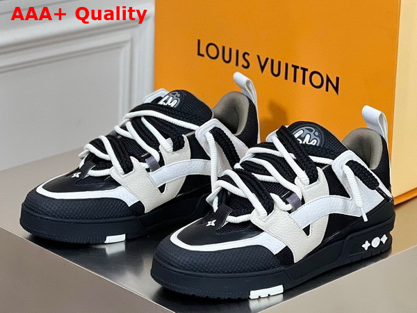 LV Skate Sneaker in Anthracite Grey Mix of Materials of Grained Calf Leather and Technical Mesh 1ABZ47 Replica