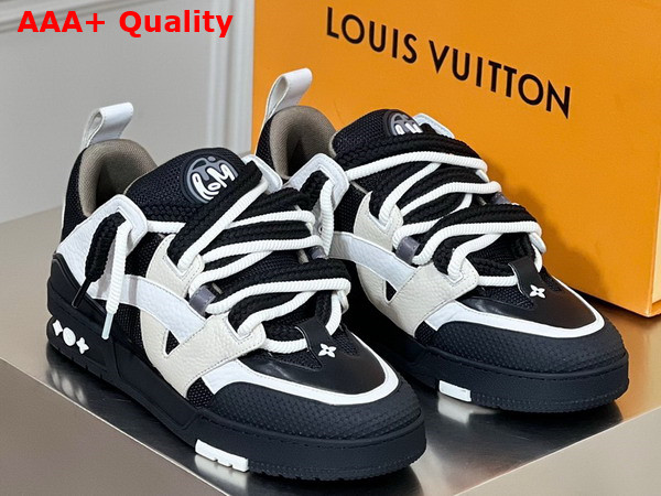 LV Skate Sneaker in Anthracite Grey Mix of Materials of Grained Calf Leather and Technical Mesh 1ABZ47 Replica