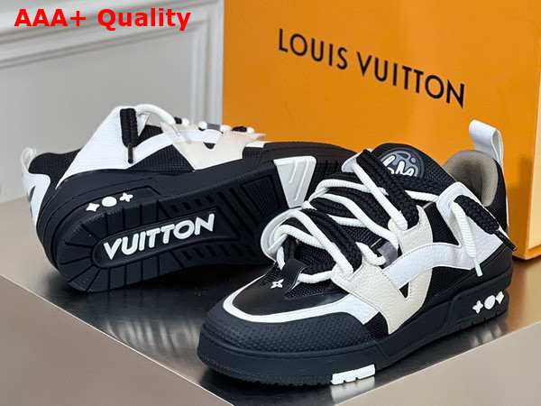 LV Skate Sneaker in Anthracite Grey Mix of Materials of Grained Calf Leather and Technical Mesh 1ABZ47 Replica